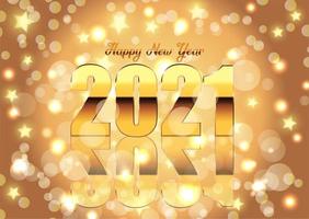 Golden Happy New Year background vector