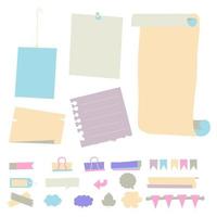 collection of different colored sticky notes with shadow vector