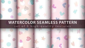 Cute pink seamless pattern background set vector