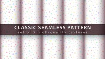 Cute delicate seamless pattern background set