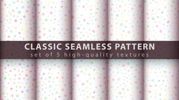 Cute delicate seamless pattern background set vector