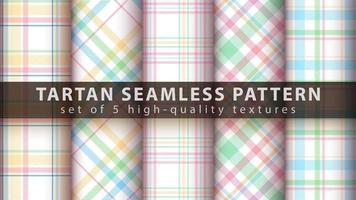 Set of classic tartan seamless pattern background