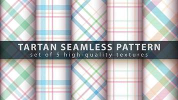 Set of classic tartan seamless pattern background