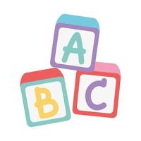 kids zone, toys alphabet blocks cartoon vector