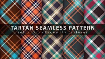 Set of classic tartan seamless pattern background vector