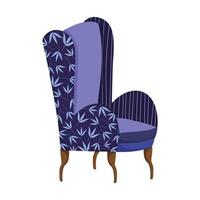 Silla azul muebles comodidad icono aislado vector