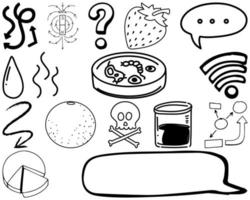 Set of item and symbol hand drawn doodle vector