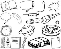 Set of item and symbol hand drawn doodle vector