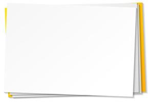 plantilla de nota de papel en blanco sobre fondo blanco vector