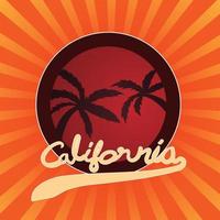 lema de tipografía con verano california para la impresión de camisetas, camiseta gráfica vector