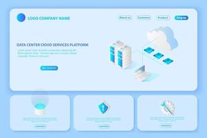 Header for website of platform data center and cloud services banner vector