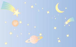 Space and cosmos sweet cute pastel pink background vector