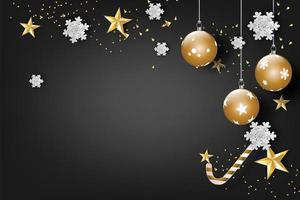 feliz navidad y próspero año nuevo banner de celebración vector