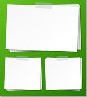 Set of empty sticky note paper template vector