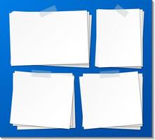 Set of empty sticky note paper template vector