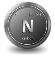 elemento químico de carbono. símbolo químico con número atómico y masa atómica. vector
