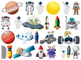 Set of space objects and elements vector