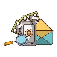 money business financial smartphone email money banknote analysis vector