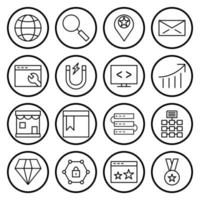 Icon Set Of Search Engine Optimization For Personal And Commercial Use... vector