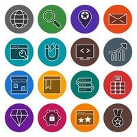 Icon Set Of Search Engine Optimization For Personal And Commercial Use... vector