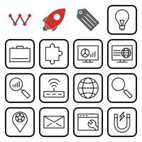 Icon Set Of Search Engine Optimization For Personal And Commercial Use... vector