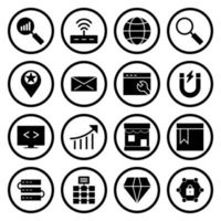 Icon Set Of Search Engine Optimization For Personal And Commercial Use... vector