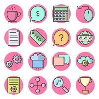 Icon Set Of Search Engine Optimization For Personal And Commercial Use... vector