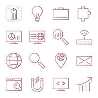 Icon Set Of Search Engine Optimization For Personal And Commercial Use... vector