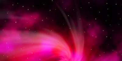 Dark Pink vector template with neon stars.