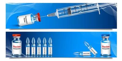 Two horizontal vaccination banners vector