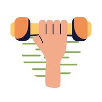 Hand with weight flat style icon vector design