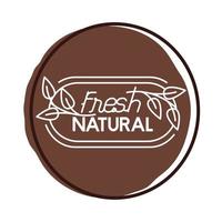 natural fresh lettering block style icon vector