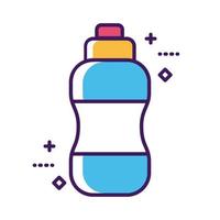 plastic bottle water line and fill style vector