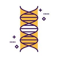 DNA molecule medical symbol line and fill style vector
