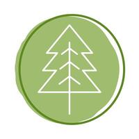 pine tree block style icon vector
