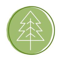 pine tree block style icon vector