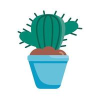 Cactus plant inside pot detail style icon vector design