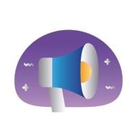 megaphone sound device gradient style icon vector