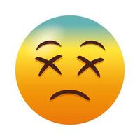 icono de estilo degradado de cara de emoji triste vector