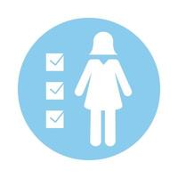 female avatar with check list block style vector