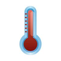 Medida de temperatura del termómetro con estilo degradado covid19. vector