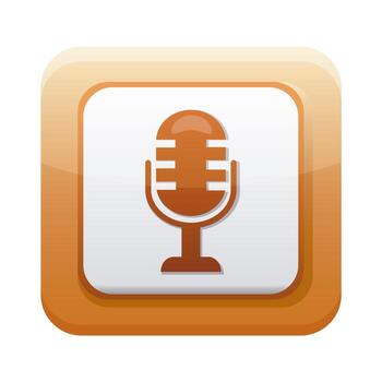 icono aislado del menú del botón de la aplicación del micrófono vector