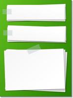 Set of empty sticky note paper template vector