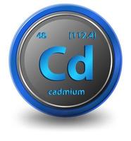 Cadmium chemical element. Chemical symbol with atomic number and atomic mass. vector