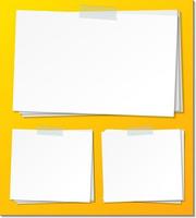 Set of empty sticky note paper template vector