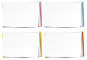 Set of blank paper note template vector