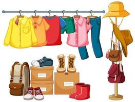 Isolated clothes on the rack display vector