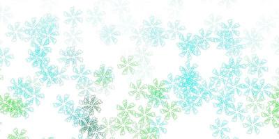 Light blue, green vector abstract backdrop with leaves.