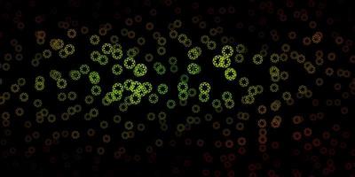 Dark green, yellow vector template with circles