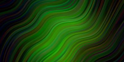 Dark Green, Red vector pattern with curves.